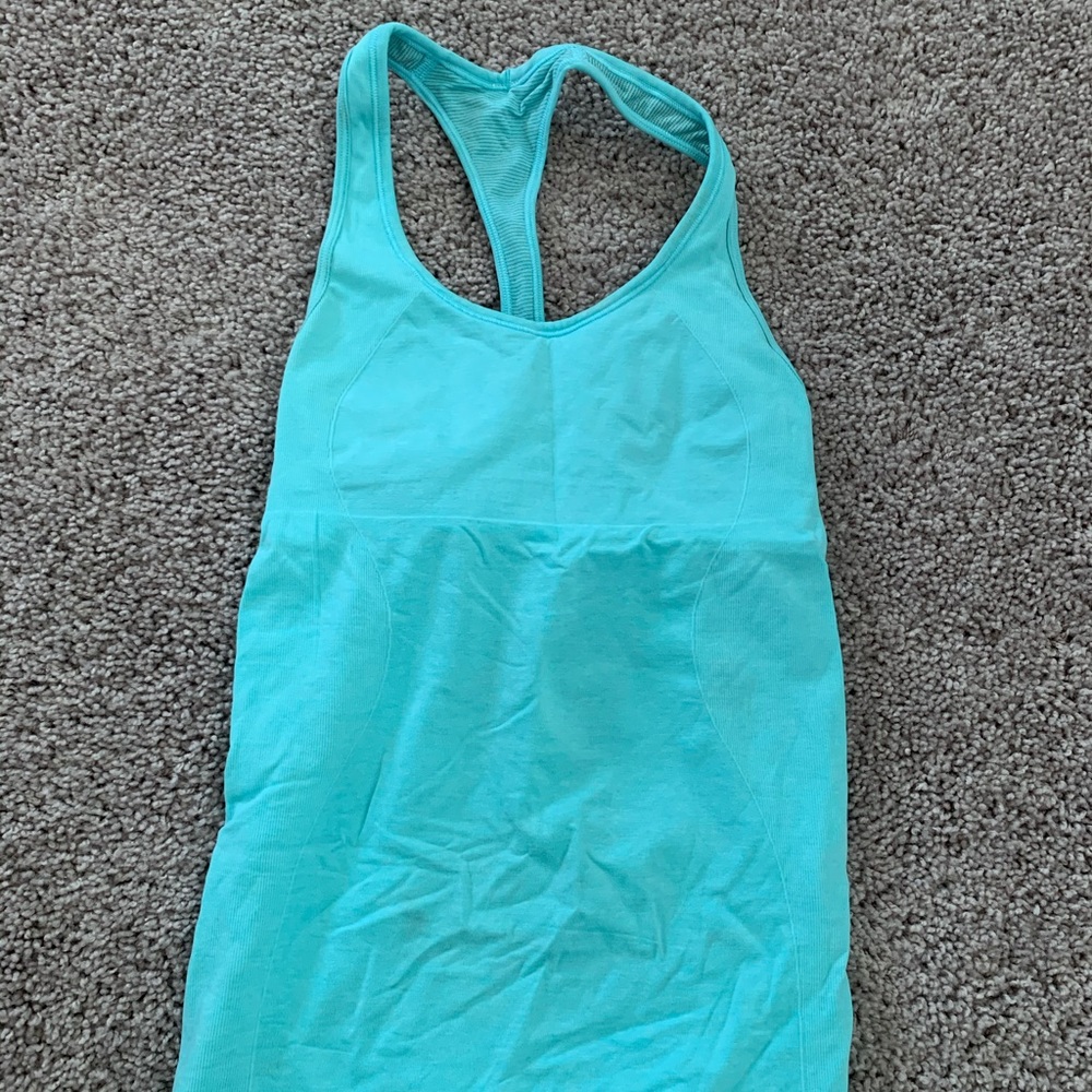 lulu lemon light teal tank
